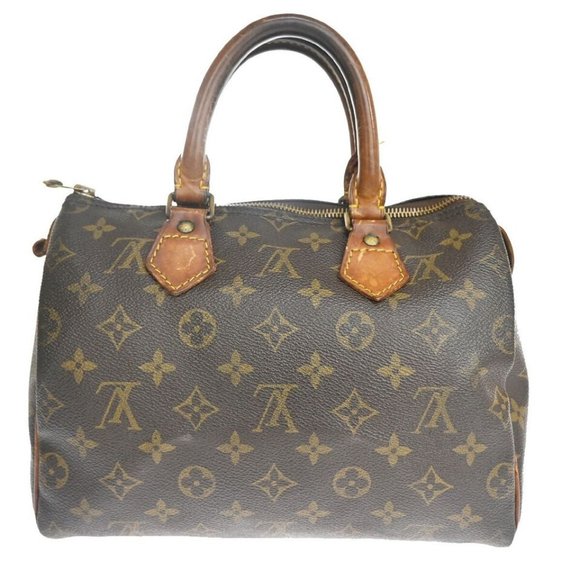 LOUIS VUITTON Speedy 25 Travel Hand Bag Monogram Leather Brown - Picture 1 of 16